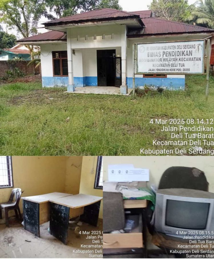 Kantor Dinas Pendidikan Koordinator Wilayah Deli Tua Di Jalan Pendidikan Dibiarkan Terlantar 3 Tahun