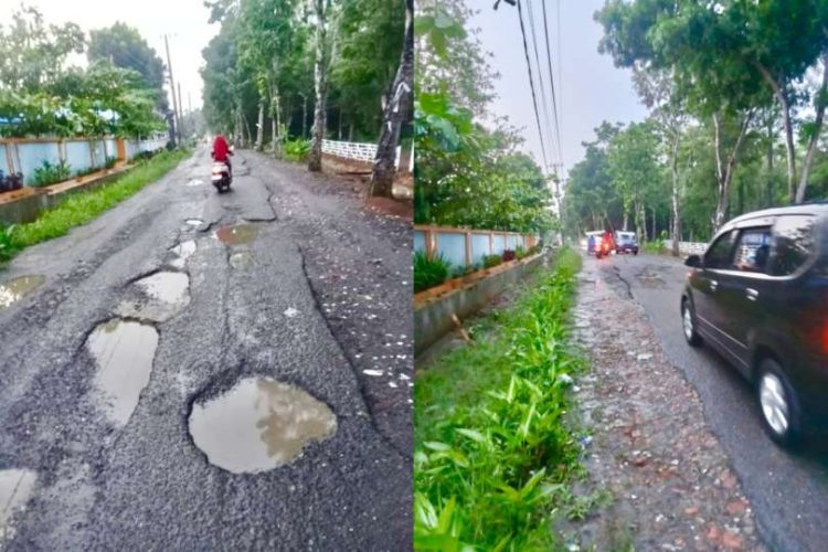 Dinas SDABMBK Deli Serdang Diminta Segera Perbaiki Jalan Rusak Sepanjang Jalan Pendidikan Depan SMAN 1 Deli Tua