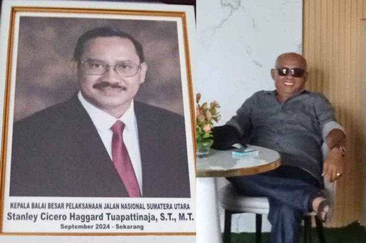 Kiri, Mantan Kabalai BBPJN Stanley Tuapattiraja. Kanan, Pimpinan Umum Lacakpost.com Jonny Marbun.