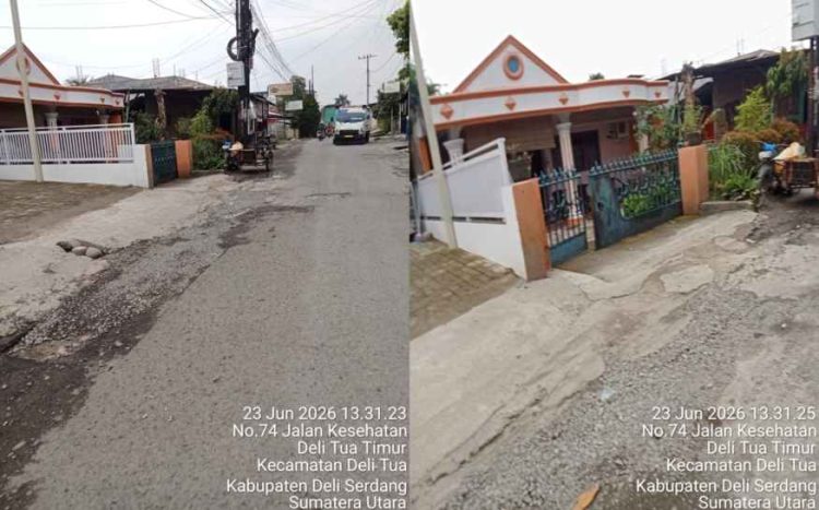 Jalan Kesehatan Deli Tua Dikeluhkan Warga, Ka UPT V PUPR Deli Serdang Dinilai Sulit Dikonfirmasi