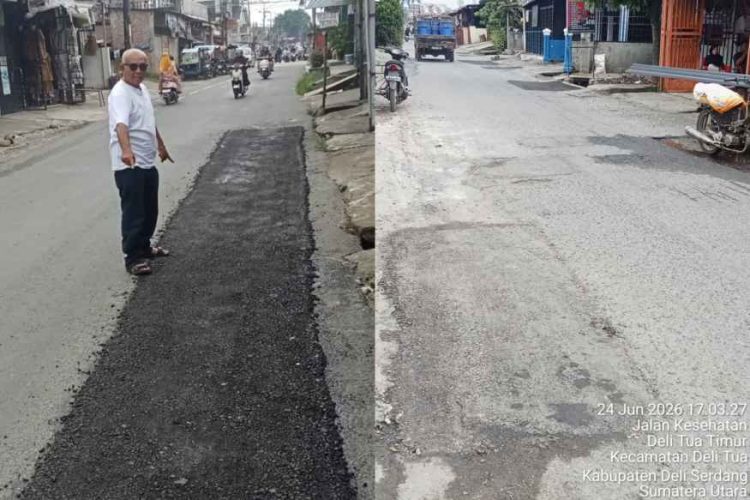 Warga Jalan Kesehatan Deli Tua Apresiasi Respons Cepat SDABMBK Deli Serdang Perbaiki Jalan Rusak